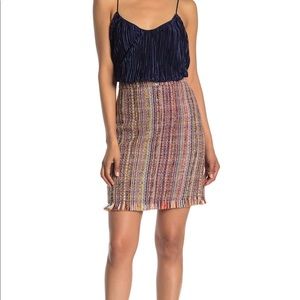 New w/ Tags Catherine Catherine Malandrino Tweed Fray Hem Pencil Skirt